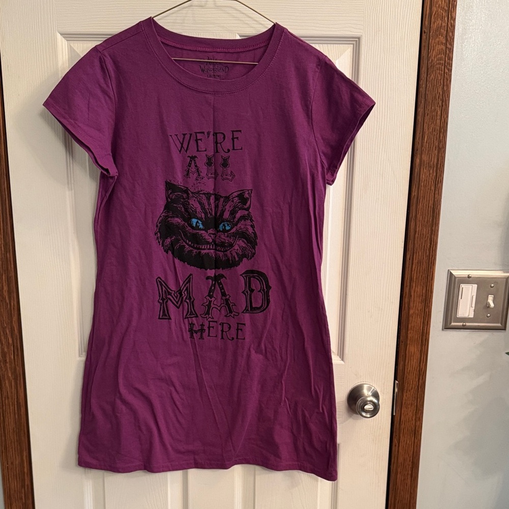 Alice in Wonderland Graphic Tee Dress‎ /nightgown- Purple